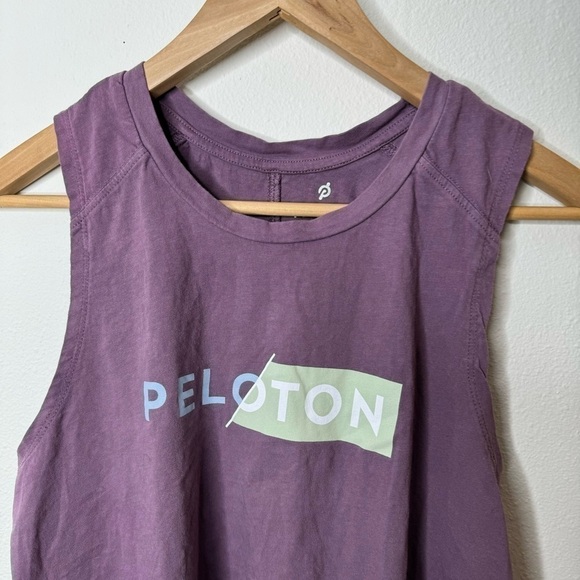 Peloton Muscle Tank Top - Purple Graphic Workout Tee Size Medium - Picture 3 of 5